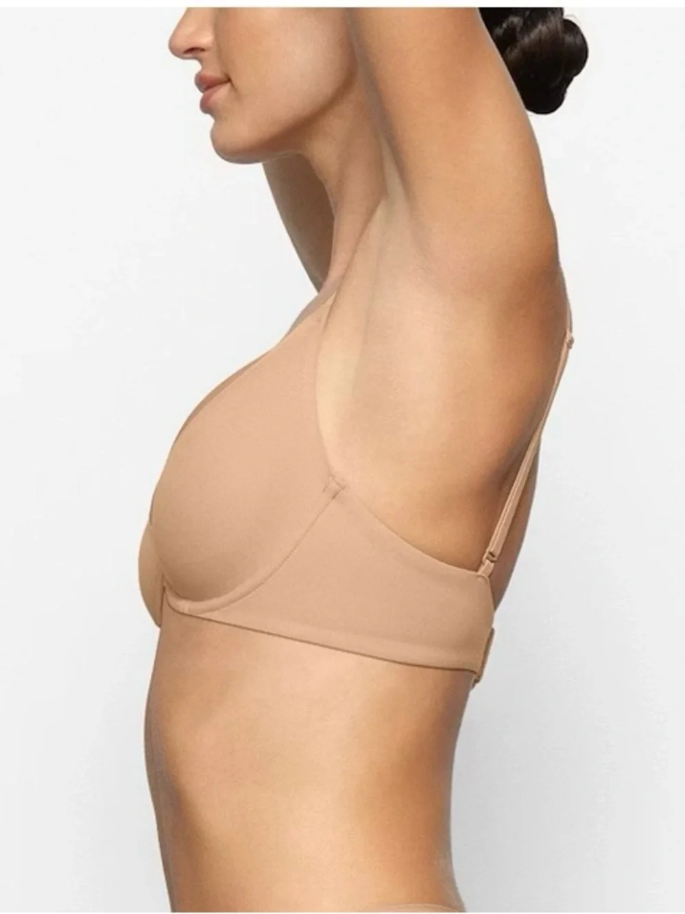SKIMS Fits Everybody Scoop Plunge Bra Color Ochre Size 32B - Picture 2 of 4